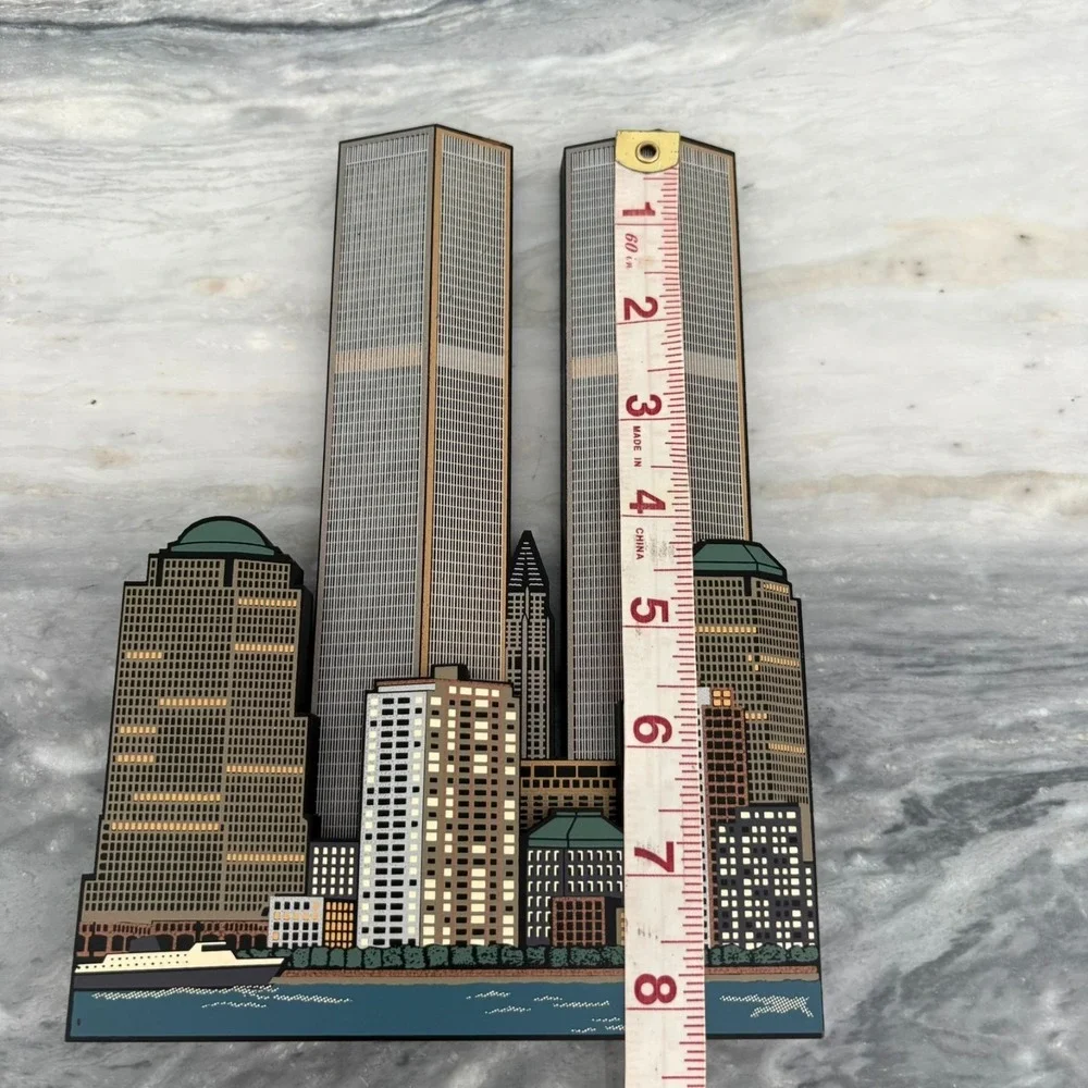 Shelia's Heart Of The City World Trade Center Twin Towers 3D Wood Shelf Sitter